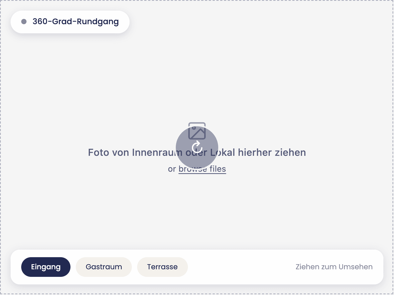 360-Grad-Rundgang auf der Website