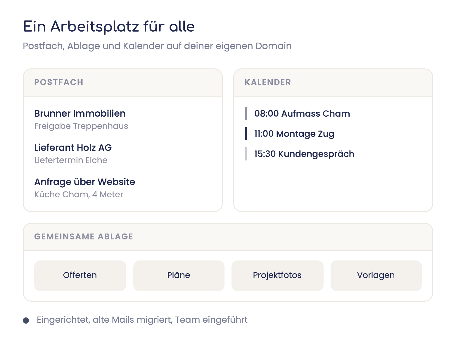 Digitaler Arbeitsplatz mit Mail, Drive und Kalender