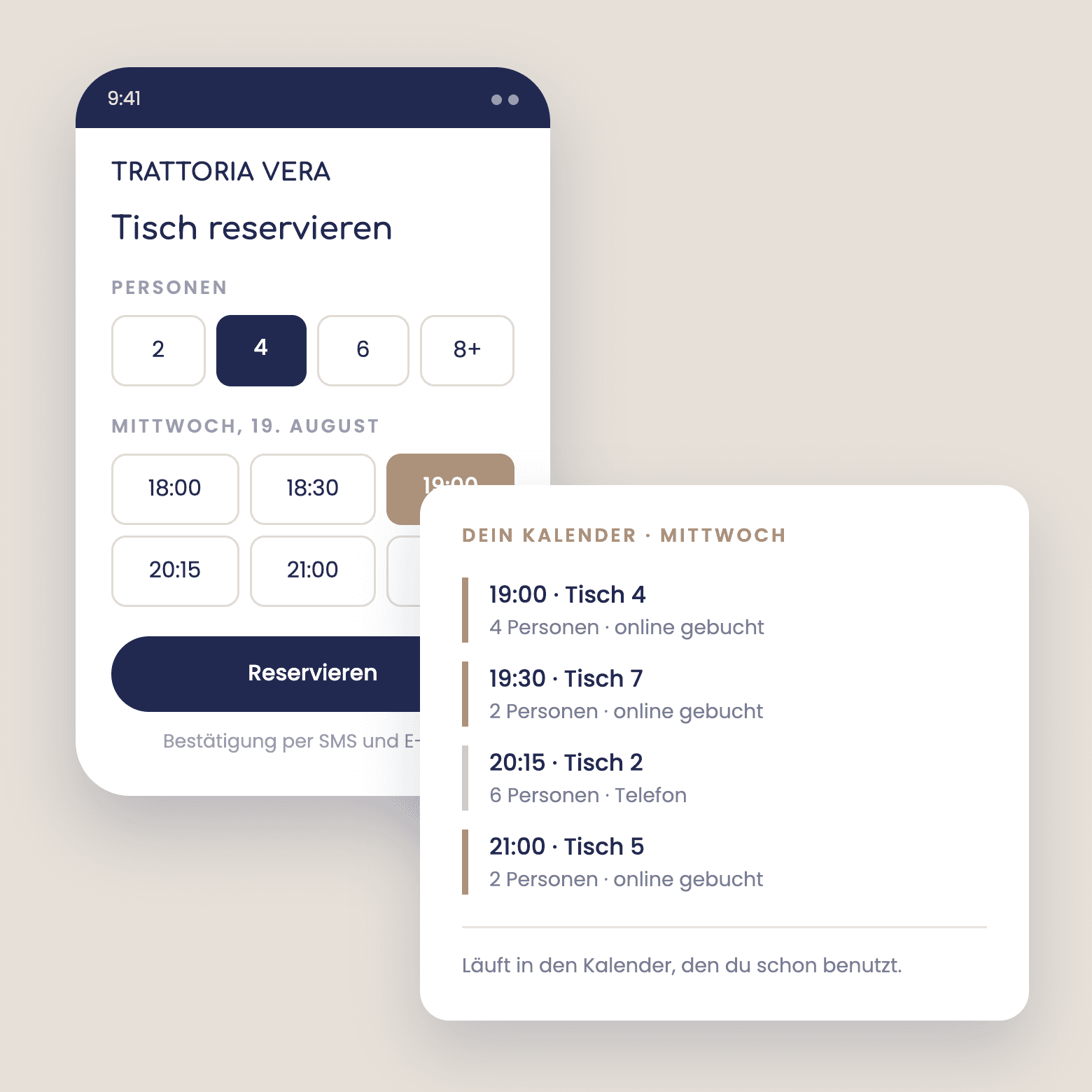 Terminbuchung auf Website und Handy