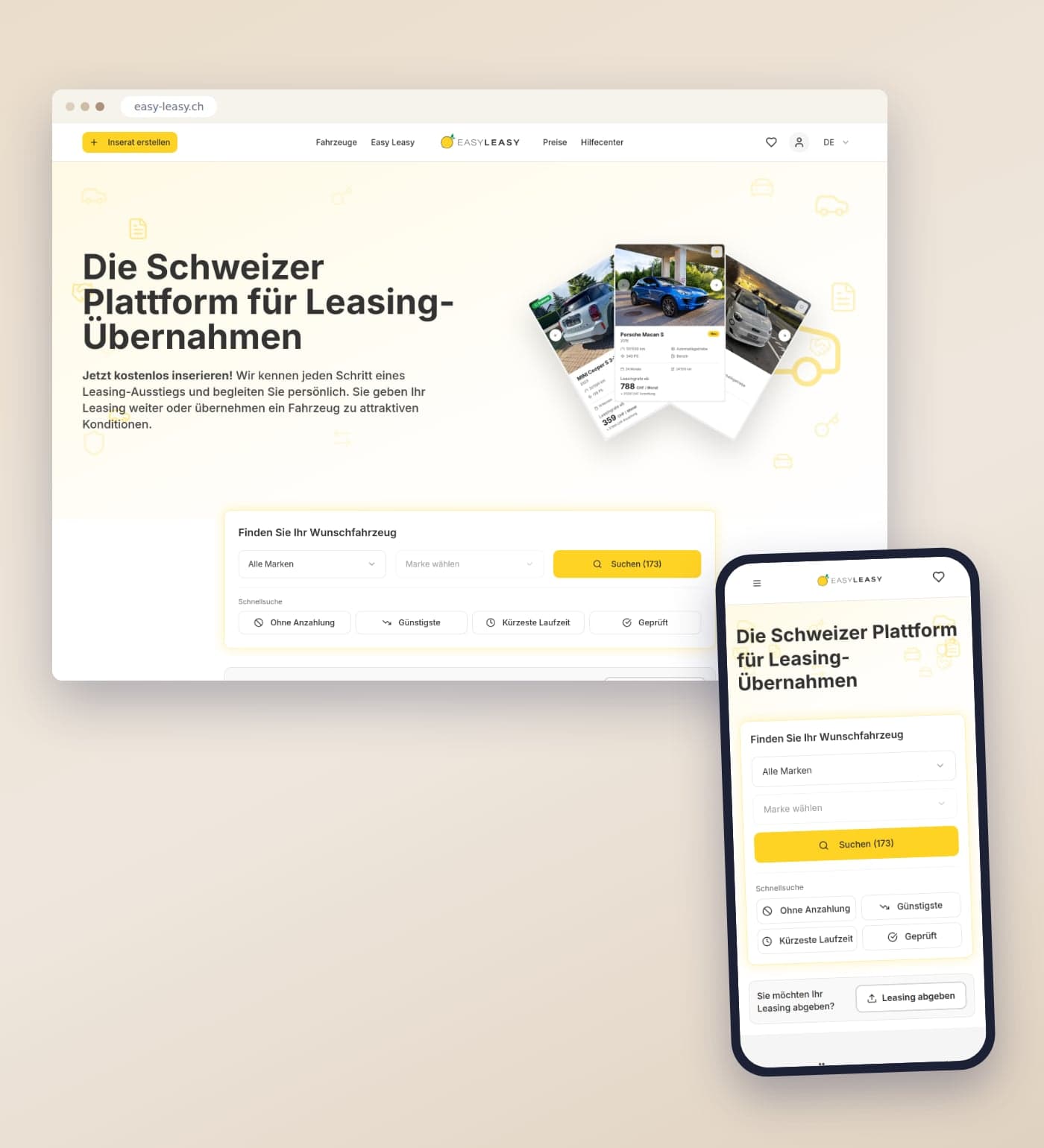 Von Adams Media gebaute Website auf Desktop und Smartphone